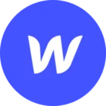Logo of Webflow: The visual representation of the in-browser design tool, empowering users to design, build, and launch responsive websites.